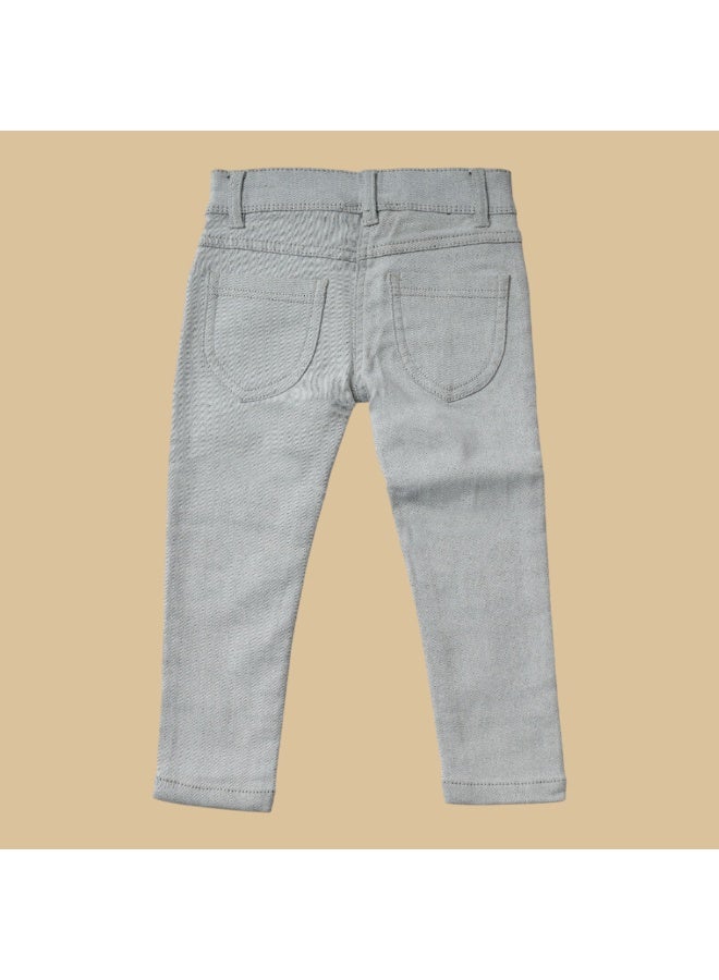 MARWAN Girls Cotton Stretch Long Pants with Embroidered Bunny Design & Adjustable Waist - Image 2